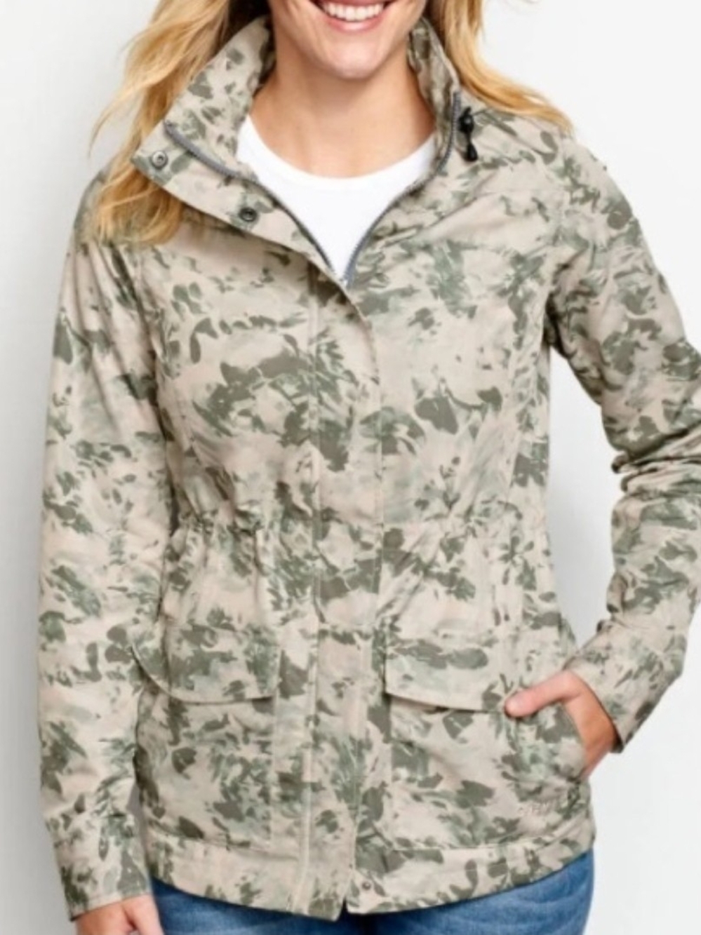 Orvis Women's outbound pack nd go sage Camo Utility Jacket size medium